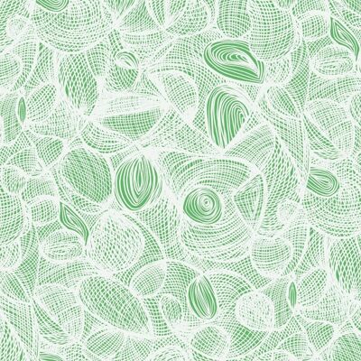 Papel pintado Scribble - Menta + Blanco - muestra