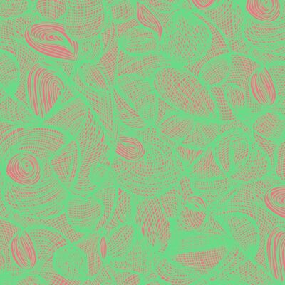 Scribble Wallpaper - Peony + Mint - sample