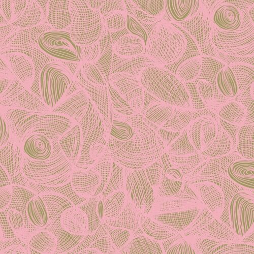 Scribble Wallpaper - Rose + Olive - roll