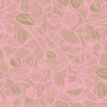 Papier Peint Scribble - Rose + Olive - rouleau