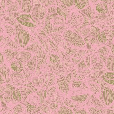 Scribble Wallpaper - Rose + Olive - Muster