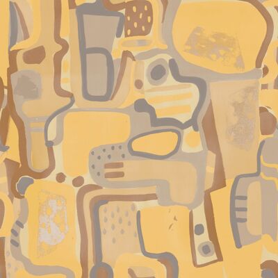 Cubist Jigsaw Wallpaper - Sunflower - roll