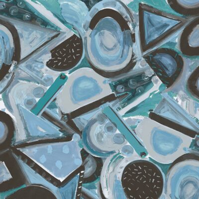 Sonia Wallpaper - Blue - sample