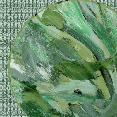 Tapete Abstrakter Kreis - Smaragd - Muster
