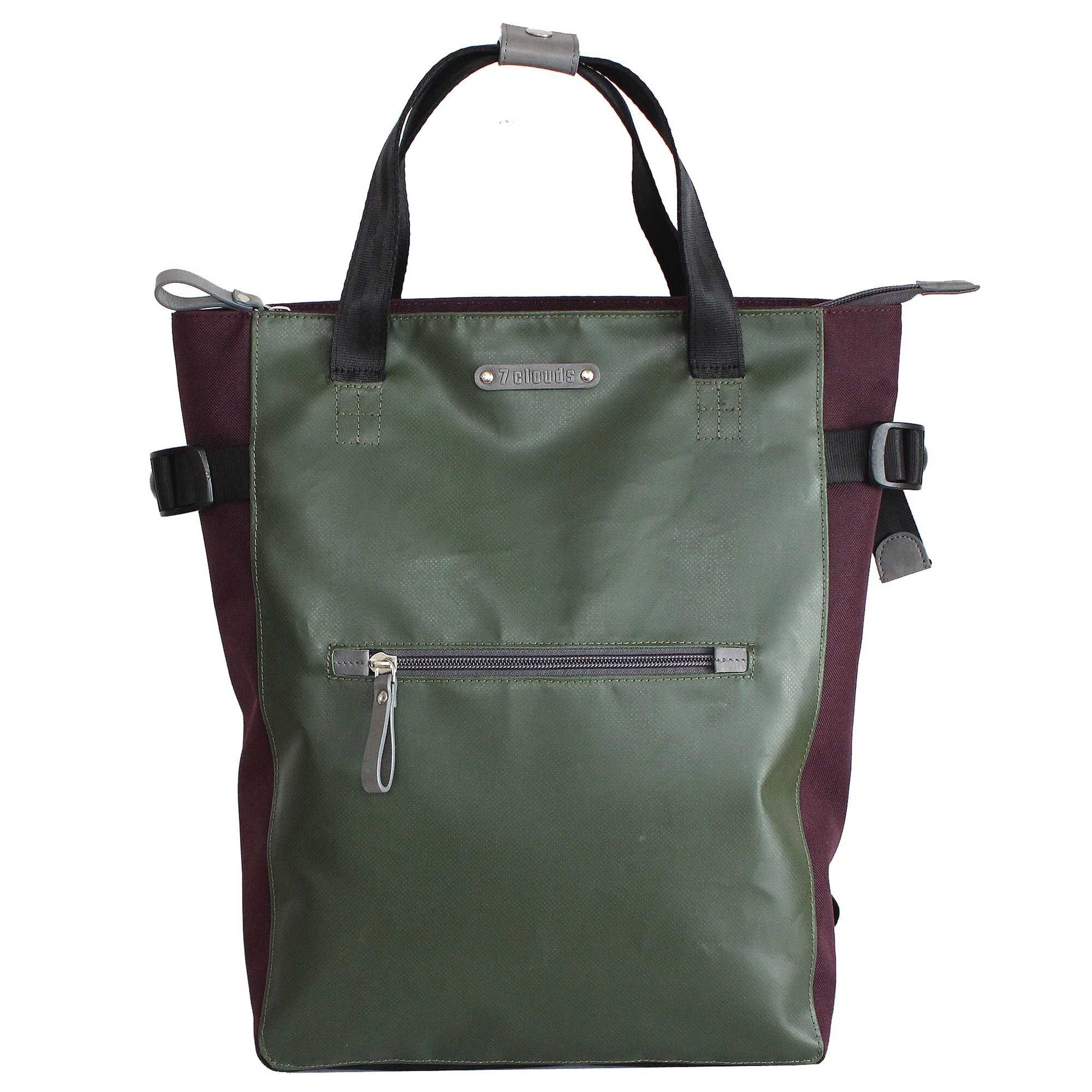 7clouds zaino shopper Mendo 7.2 verde giungla / vino
