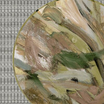 Papel pintado Círculo abstracto - Gris + Arcilla - rollo