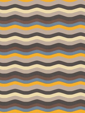 Papier Peint Wavy Stripe - Chocolat, Taupe + Safran - Horizontal