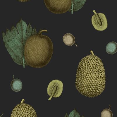 Papel pintado de frutas tropicales - Jaca - rollo