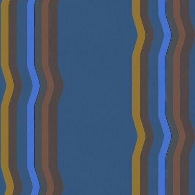 Off - Set Retro Stripe wallpaper - Prussian - Roll