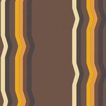 Off - Set Papier peint Retro Stripe - Chocolat - Rouleau