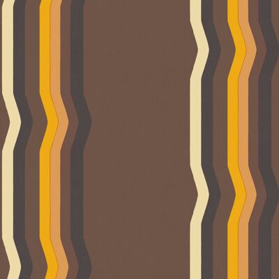 Off - Set Papel pintado Retro Stripe - Chocolate - Muestra