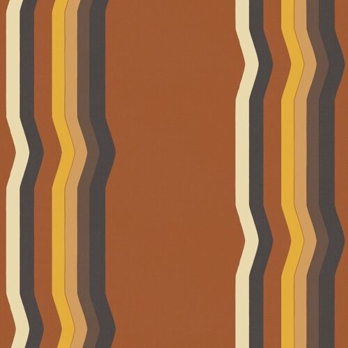Off - Set Retro Stripe wallpaper - Terracotta - Roll