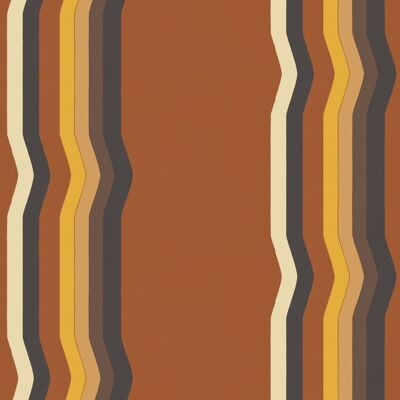 Off - Set Retro Stripe wallpaper - Terracotta - Roll