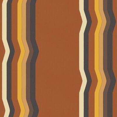 Off - Set Papel pintado Retro Stripe - Terracota - Rollo