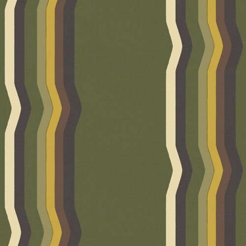 Off - Set Retro Stripe wallpaper - Greens - Sample