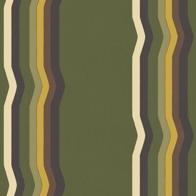 Off - Set Papel pintado Retro Stripe - Verdes - Muestra