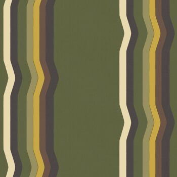 Off - Set Papier peint Retro Stripe - Verts - Echantillon