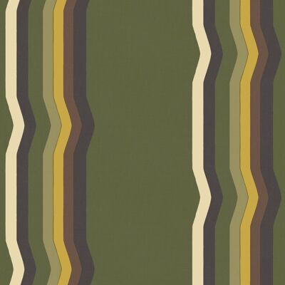 Off - Set Retro Stripe wallpaper - Greens - Sample