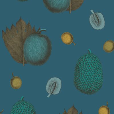 Papel Pintado Frutas Tropicales - Turquesa - rollo