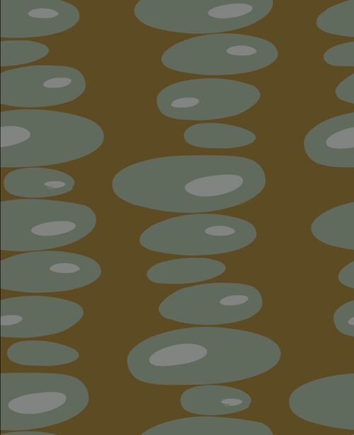 Pebbles Wallpaper - Khaki, Pewter + Grey - roll