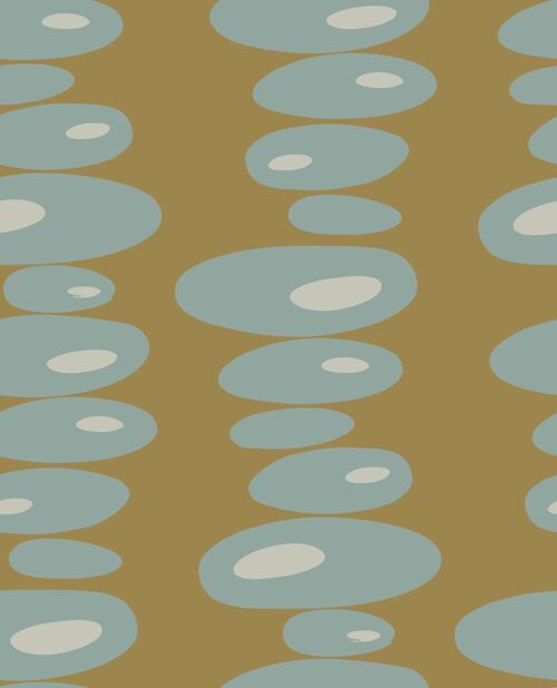 Pebbles Wallpaper - Taupe, Grey + Oyster - roll