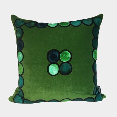 Cuscino Ombré Circle Velvet - Verde smeraldo - Completo