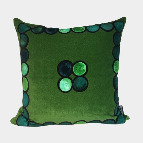 OmbrÃ© Circle Velvet Cushion - Emerald green - Cover only