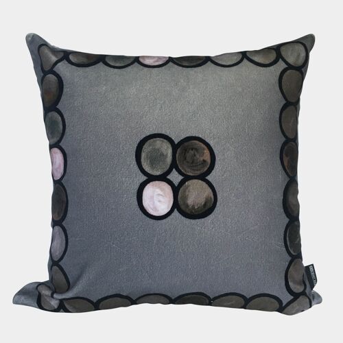 OmbrÃ© Circle Velvet Cushion - Grey - Complete