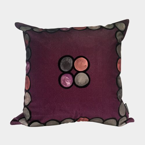 OmbrÃ© Circle Velvet Cushion - Aubergine + Grey - Complete