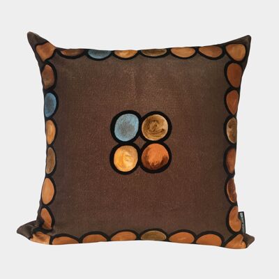 OmbrÃ© Circle Velvet Cushion - Chocolate + Terracotta - Cover only