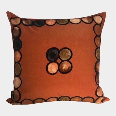 OmbrÃ© Circle Velvet Cushion - Terracotta + Coral - Cover only