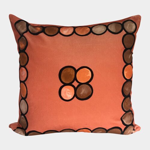 OmbrÃ© Circle Velvet Cushion - Coral + Mocha - Complete