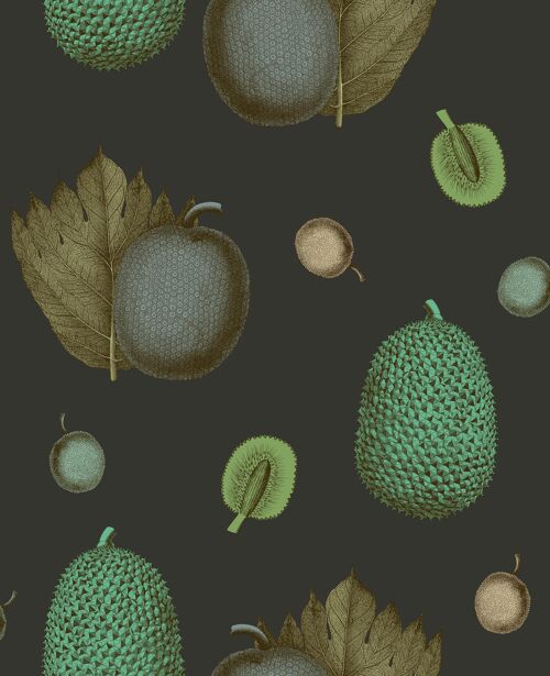Tropical Fruit Wallpaper - Graphite - Sample