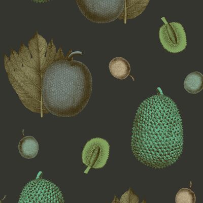 Tropical Fruit Wallpaper - Graphite - Sample