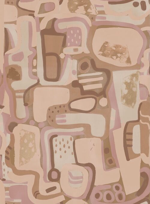 Cubist Jigsaw Wallpaper - Blush - roll