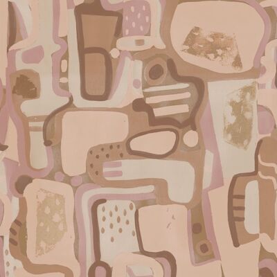 Carta da parati puzzle cubista - Blush - roll