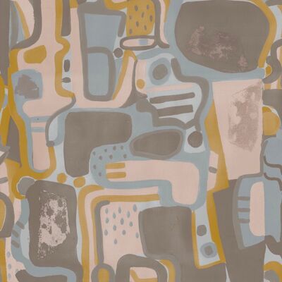 Cubist Jigsaw Wallpaper - Plaster - Sample