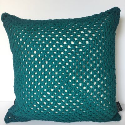 Hand Made Holey Cushion - Teal, Was Â£38.00, Now Â£28.00