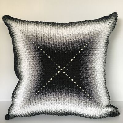 Hand Crocheted OmbrÃ© effect Cushion