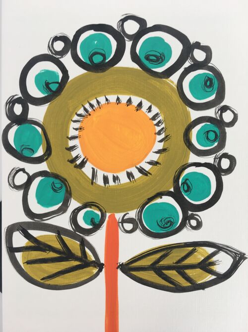 â€˜ Sunflowerâ€™ Hand Painted Greetings Card