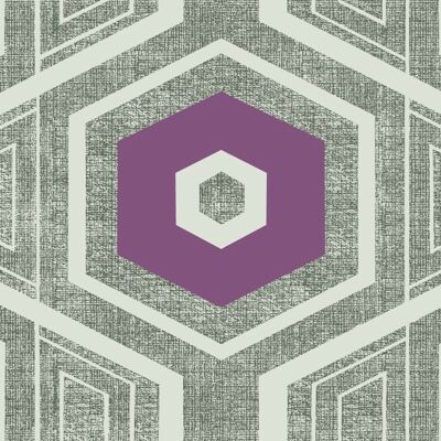 Retro Textured Polygon. Violet + Grey - Roll