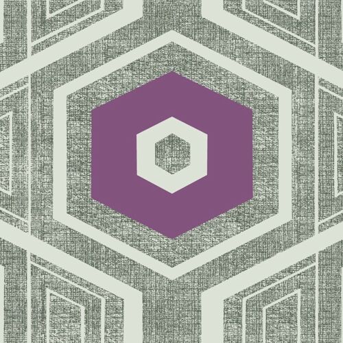 Retro Textured Polygon. Violet + Grey - Sample