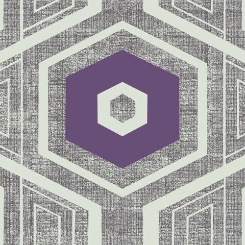 Retro Textured Polygon. Purple + Grey - Roll