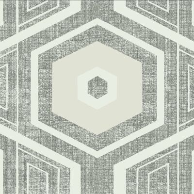 Retro Textured Polygon. Grey + Ivory - Roll