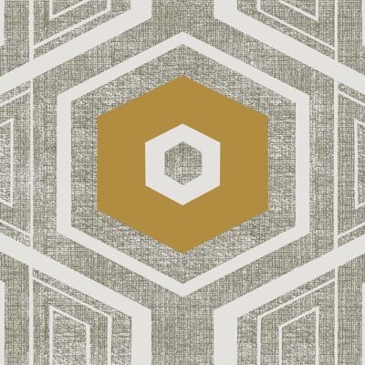 Retro Textured Polygon. Grey + Mustard - Sample