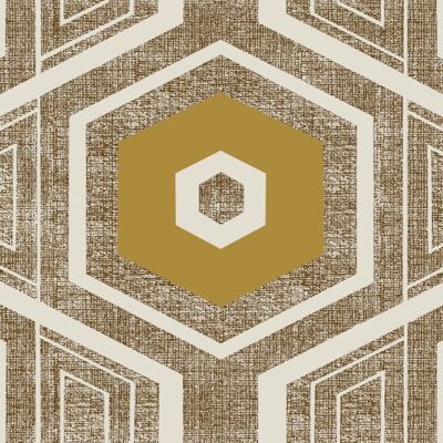 Retro Textured Polygon. Brown + Ochre - Roll