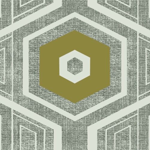 Retro Textured Polygon. Grey + Olive - Roll