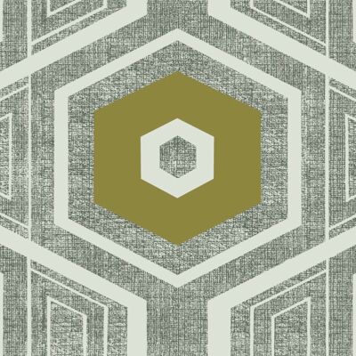 Retro Textured Polygon. Grey + Olive - Sample