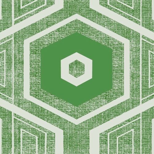 Retro Textured Polygon. Vibrant Green - Sample