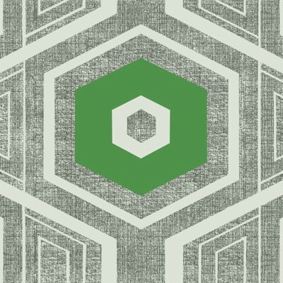 Polygone texturé rétro. Graphite + Vert Vibrant - Échantillon